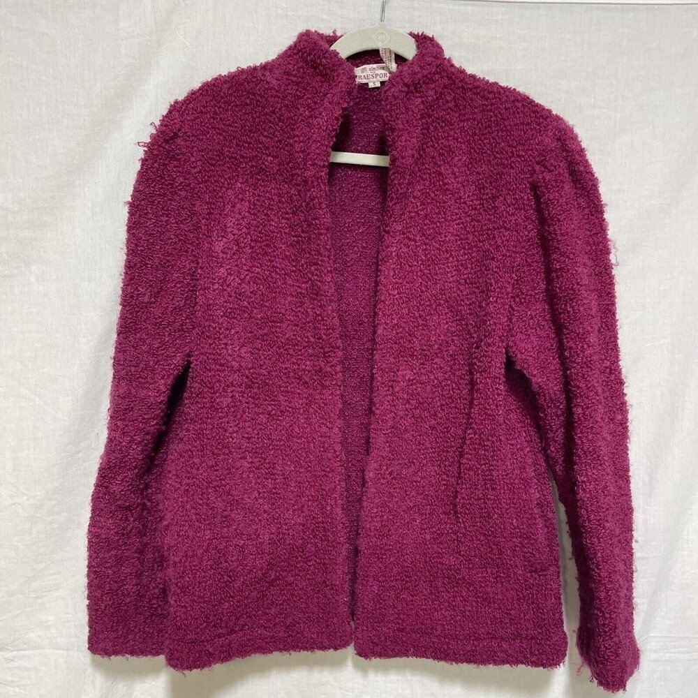 Vintage Gil Aimbez for Braesport Cardigan Womens Small Open Front Pink VTG